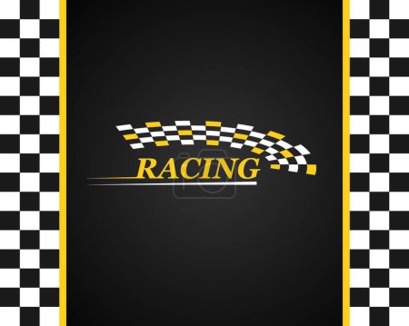 Illustration for Racing flag icon of automotive illustration vector - Royalty Free Image