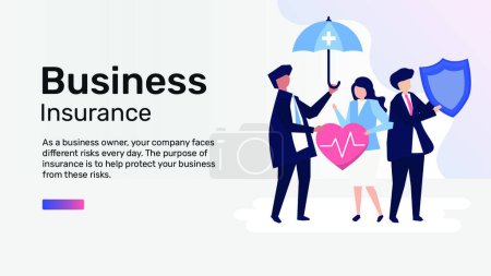 Illustration for Vector illustration of business concept, business insurance - Royalty Free Image