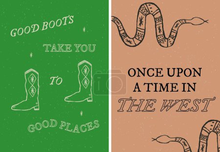 Illustration for Motivational quote good boots take you to good places - Royalty Free Image