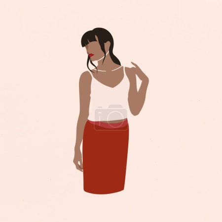 Illustration for Basic RGB modern vector illustration of woman - Royalty Free Image