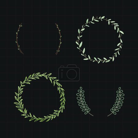 Illustration for Floral frames set vector - Royalty Free Image