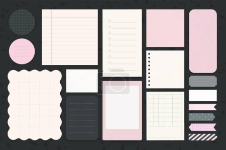Illustration for Blank note papers vector illustration - Royalty Free Image