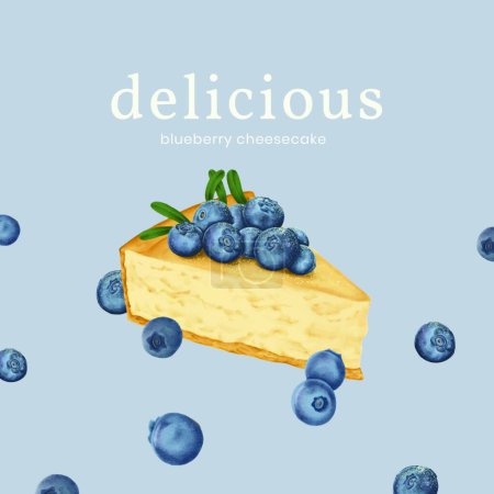 Ilustración de Blueberry cheesecake vector moderno ilustración - Imagen libre de derechos
