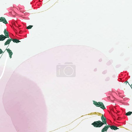 Téléchargez les illustrations : Roses illustration vectorielle de fond - en licence libre de droit