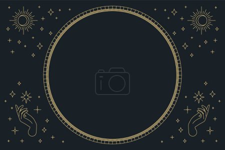 Illustration for Astrological black background, frame - Royalty Free Image