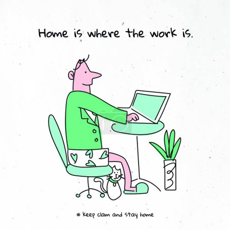 Illustration for Home is where the work is - Royalty Free Image