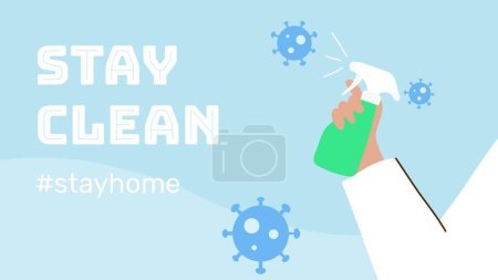 Illustration for Stay clean disinfection concept - Royalty Free Image