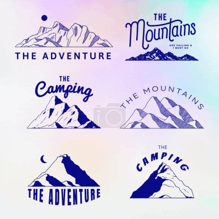 Ilustración de Conjunto de elementos de diseño del logotipo del camping vector - Imagen libre de derechos