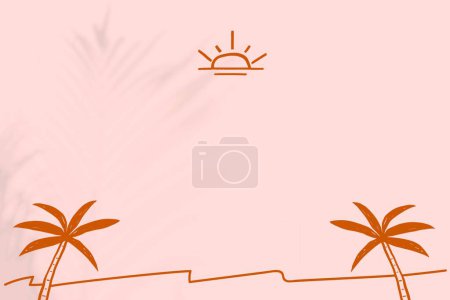 Ilustración de Sol y palmeras fondo vector ilustración - Imagen libre de derechos