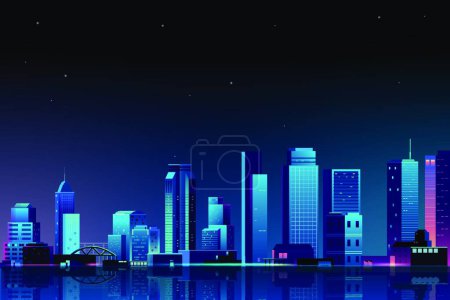 Illustration for Urban city skyline vector background - Royalty Free Image
