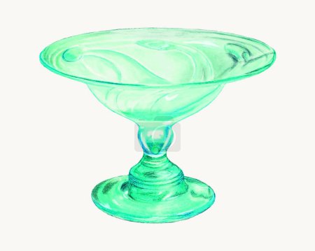 Illustration for Watercolor green glass. vector illustration. - Royalty Free Image