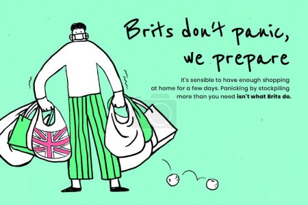 Téléchargez les illustrations : Brits don & # 39t panique, nous nous préparons. Cette image fait partie de notre collaboration avec l'équipe des sciences du comportement - en licence libre de droit