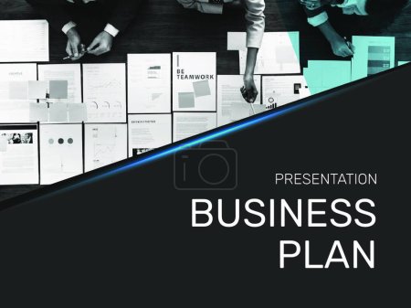 Ilustración de Presentación del plan de negocios con banner de personas - Imagen libre de derechos