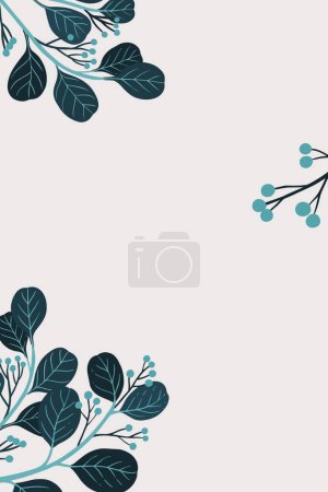 Illustration for Template with leaves   vector illustration - Royalty Free Image