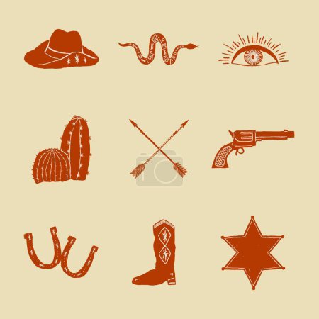 Téléchargez les illustrations : Ensemble d'icônes Texas, illustration vectorielle simple - en licence libre de droit