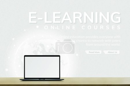 Téléchargez les illustrations : E-learning, illustration vectorielle de l'éducation - en licence libre de droit