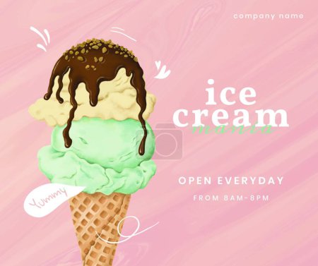 Illustration for Ice Cream Cone  vector illustration - Royalty Free Image