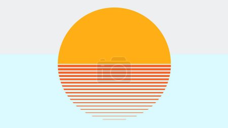 Téléchargez les illustrations : Coucher de soleil illustration vectorielle abstraite - en licence libre de droit