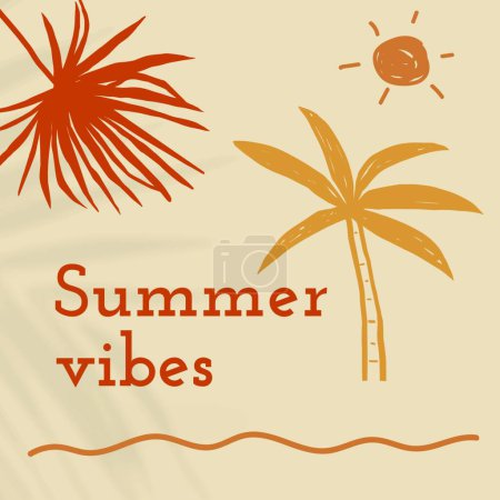 Illustration for Summer vibes vector illustration - Royalty Free Image
