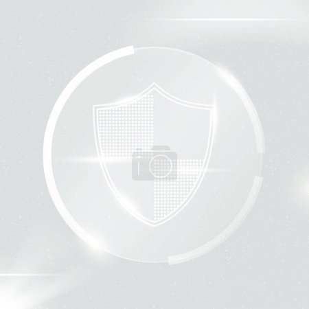 Illustration for Cyber security shield icon - Royalty Free Image