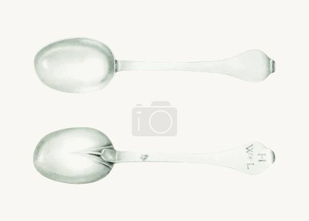 Illustration for Illustration of a white metal spoon - Royalty Free Image
