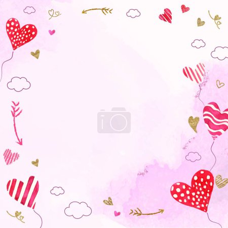 Téléchargez les illustrations : Carte de Saint-Valentin, illustration vectorielle - en licence libre de droit