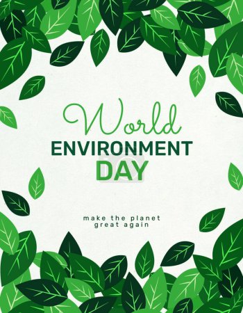 Téléchargez les illustrations : Journée mondiale de l'environnement. illustration vectorielle pour bannière de médias sociaux et arrière-plan - en licence libre de droit