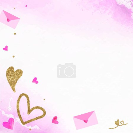 Ilustración de Tarjeta de felicitación del día de San Valentín con corazones. San Valentín 's fondo del día. - Imagen libre de derechos