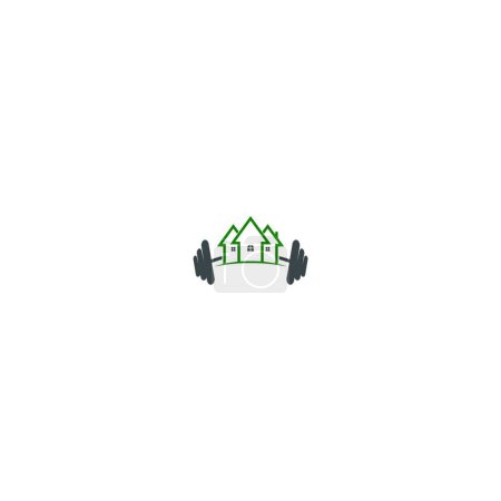 Illustration for Fitness house vector icon - Royalty Free Image