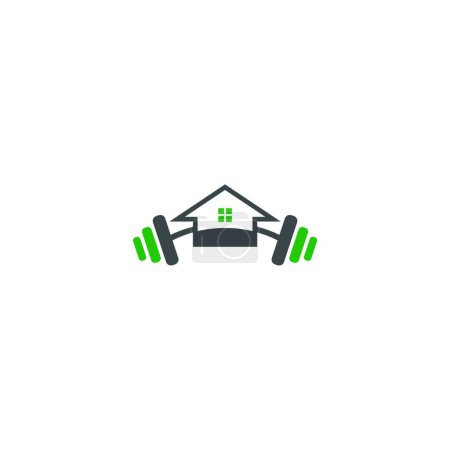 Illustration for Fitness house vector icon - Royalty Free Image