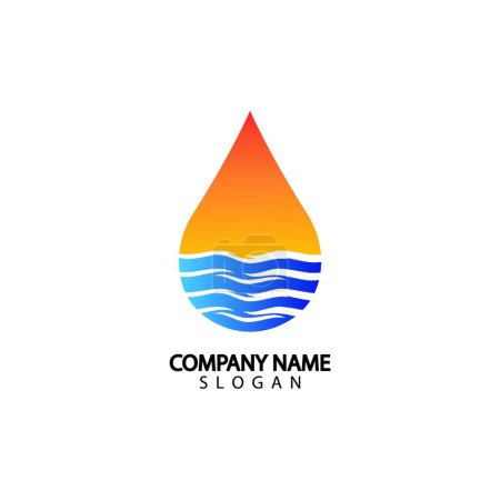 Photo for Drop of water with wave. logo concept - Royalty Free Image