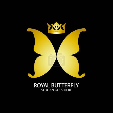 Ilustración de Logo de Golden Butterfly. Logo Mariposa Real - Imagen libre de derechos