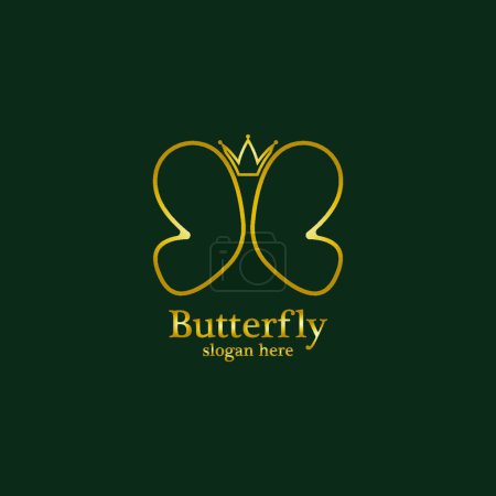 Ilustración de Logo de Golden Butterfly. Logo Mariposa Real - Imagen libre de derechos