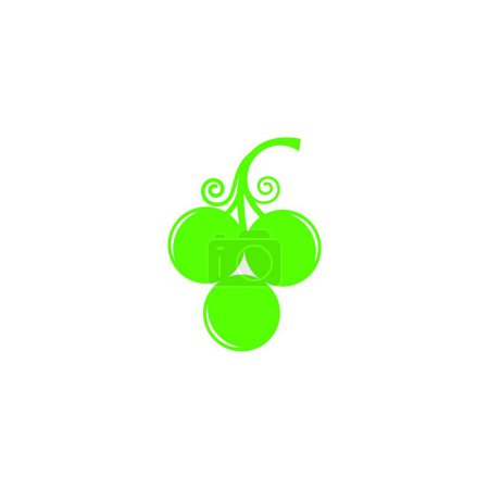 Téléchargez les illustrations : "Modèle de logo de raisin illustration d'icône vectorielle" - en licence libre de droit