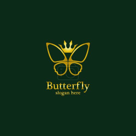 Ilustración de "Logo de Golden Butterfly. Logo Mariposa Real" - Imagen libre de derechos
