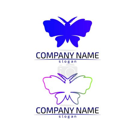 Illustration for Vector Butterfly conceptual simple colorful icon Logo Vector Animal Insect - Royalty Free Image