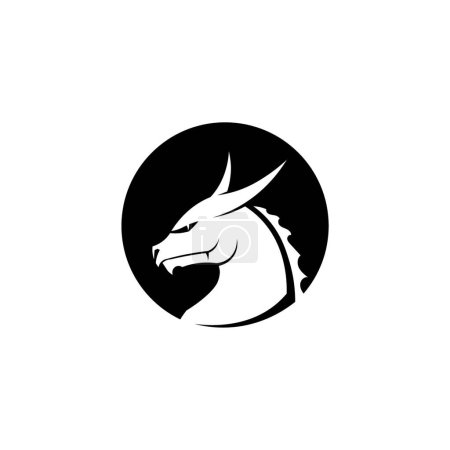 Illustration for "Head dragon flat color logo template vector illustration" - Royalty Free Image