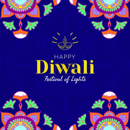 Ilustración de Cartel de Diwali, ilustración vectorial colorido - Imagen libre de derechos