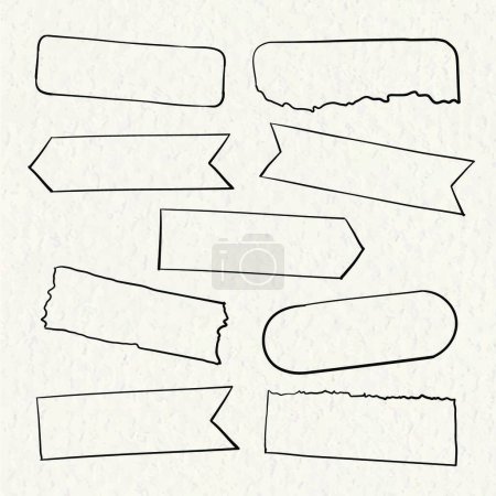 Illustration for Set of white ripped papers and strips with torn edges. vector illustration. - Royalty Free Image