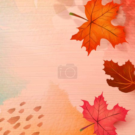 Illustration for Autumn background with leaves - Royalty Free Image