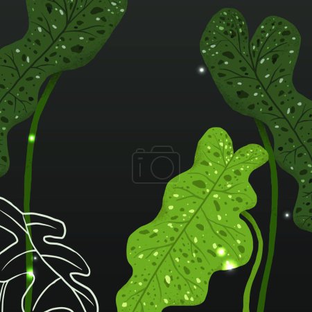 Téléchargez les illustrations : Fond botanique coloré, illustration vectorielle - en licence libre de droit