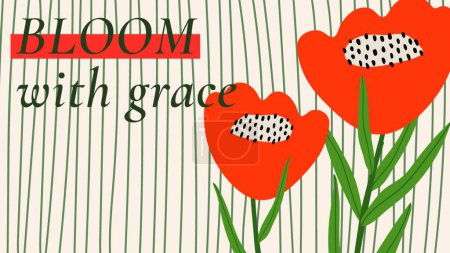Ilustración de Tulipanes rojos flores y hojas verdes
. - Imagen libre de derechos