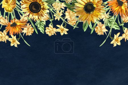 Ilustración de Beautiful floral background with watercolor illustration - Imagen libre de derechos
