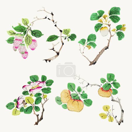 Téléchargez les illustrations : Modèle de carte de vœux floral dessiné à la main - en licence libre de droit