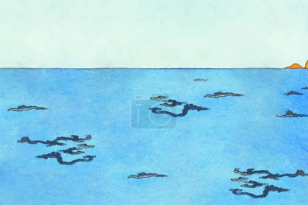Ilustración de Fondo abstracto con hermosa vista al mar - Imagen libre de derechos