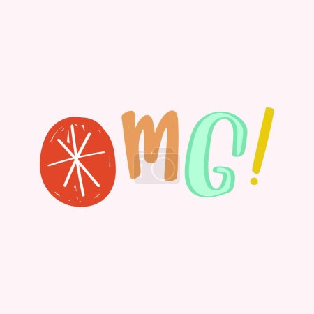 Illustration for OMG lettering, vector illustration - Royalty Free Image