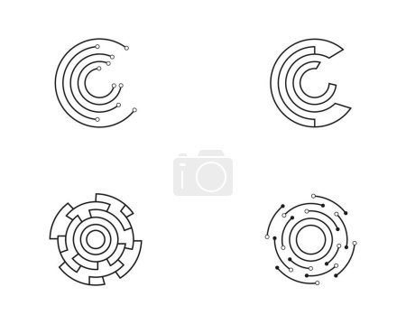 Illustration for Set of abstract technology icons vector illustration - Royalty Free Image