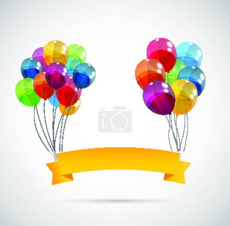 Illustration for Holiday balloons  vector illustration - Royalty Free Image