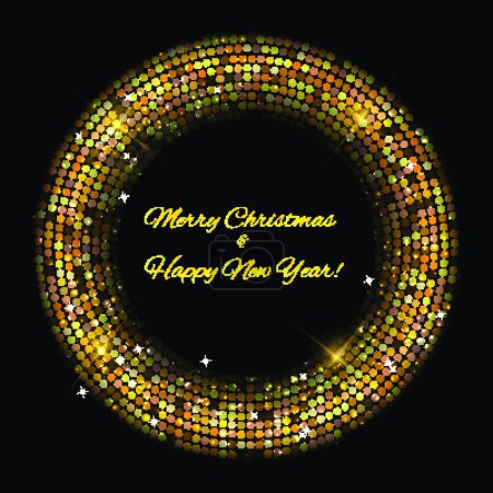 Illustration for "Gold sparkles Banners. Abstract Beauty Merry Christmas and New Year Background . Vector illustration" - Royalty Free Image