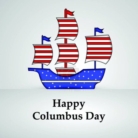 Téléchargez les illustrations : "Columbus Day fond "illustration vectorielle - en licence libre de droit